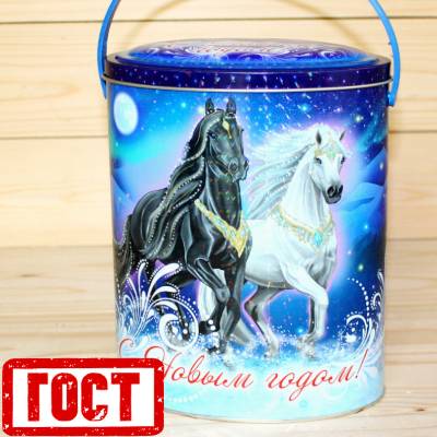 Сладкий новогодний подарок по ГОСТу в жестяной упаковке в Красково
